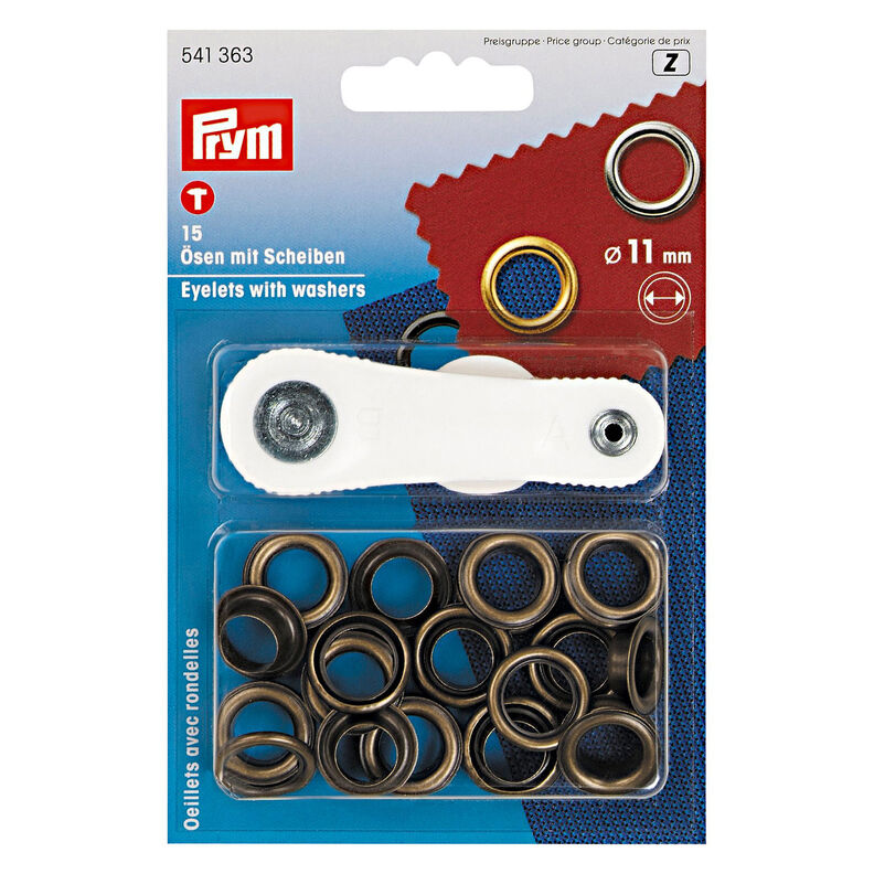 Eyelets and washers [Ø 11 mm] | Prym – antique gold,  image number 1