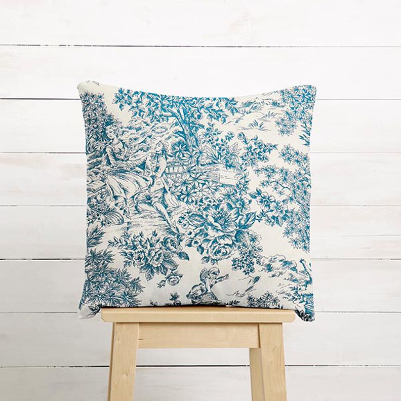 Decor Fabric Canvas Toile de Jouy 280 cm – blue,  image number 6