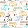 French Terry colourful buses – offwhite,  thumbnail number 1