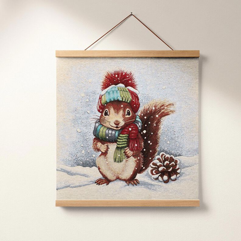 Decorative Panel Tapestry Fabric cute squirrel – light beige/bronze,  image number 6