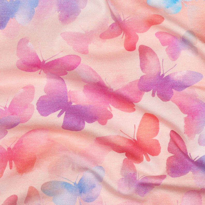 Cotton Jersey Colourful Butterflies Digital Print | Poppy Fabrics – rosé/blue,  image number 2
