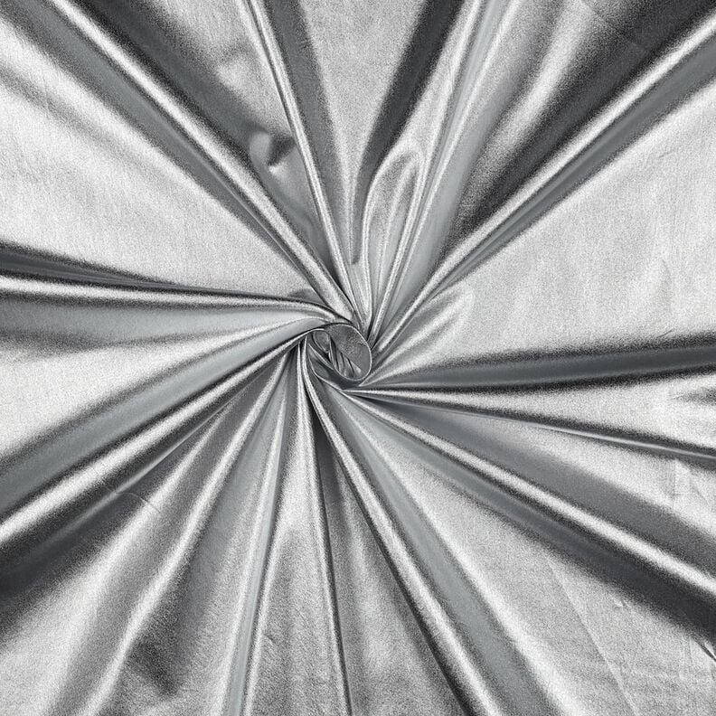 Cotton Poplin Foil-finished Plain – metallic silver, image number 1