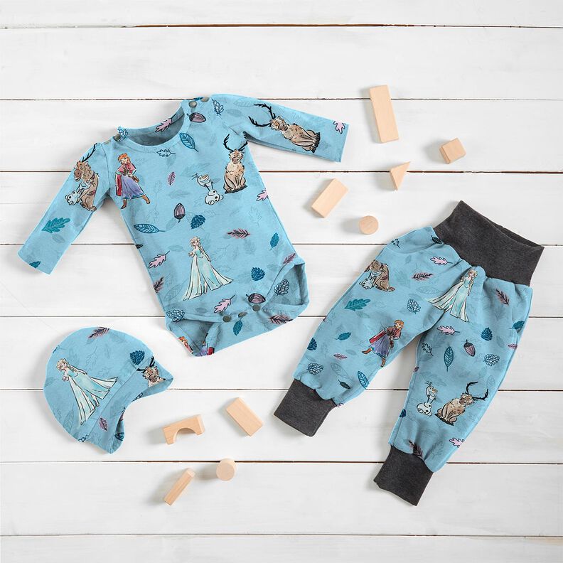 Cotton Jersey Ice Queen in the Forest | Disney – light blue,  image number 7