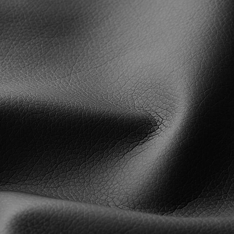 Upholstery Fabric imitation leather natural look – black,  image number 2