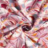 viscose fabric graphic flowers and leaves – offwhite/dark dusky pink,  thumbnail number 3