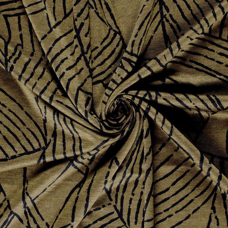 Ponte Roma Jersey Abstract Leaves – dark olive/black, image number 3