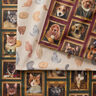Decor Fabric Half Panama Dog portraits – carmine/gold,  thumbnail number 6