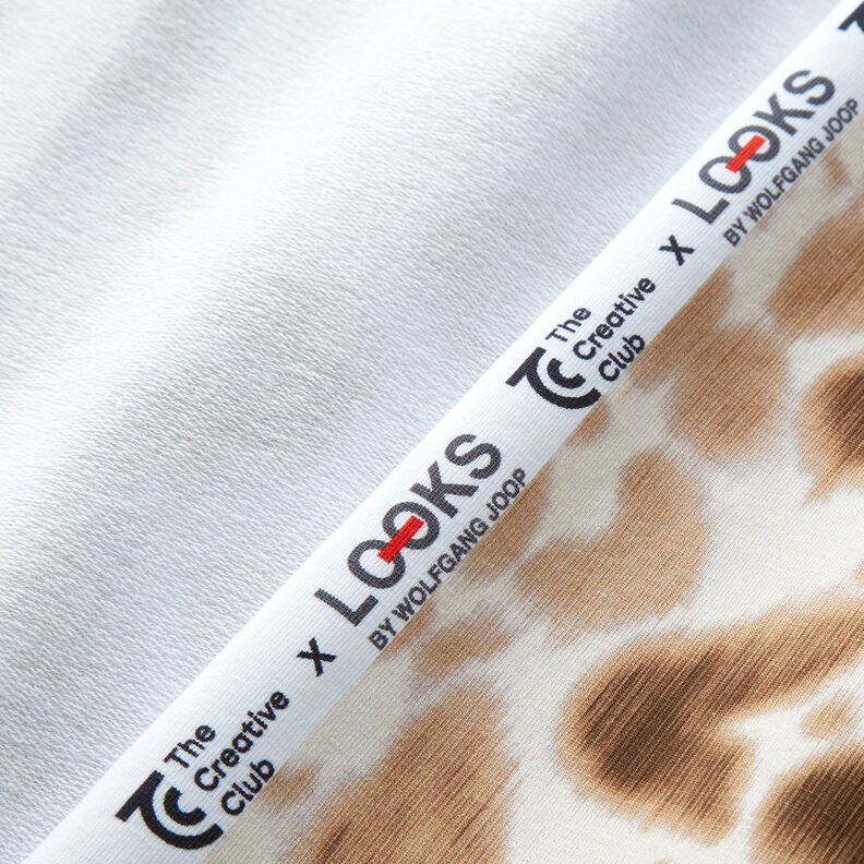 GOTS French terry batik leopard print | TCC x LOOKS by Wolfgang Joop – fawn/cream,  image number 4