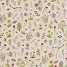 Decor Fabric Half Panama Spring flowers – natural/pink,  thumbnail number 1
