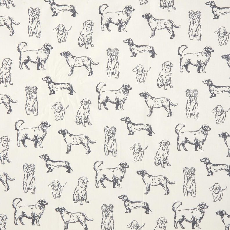 Decor Fabric Canvas Dogs – cream/grey,  image number 1