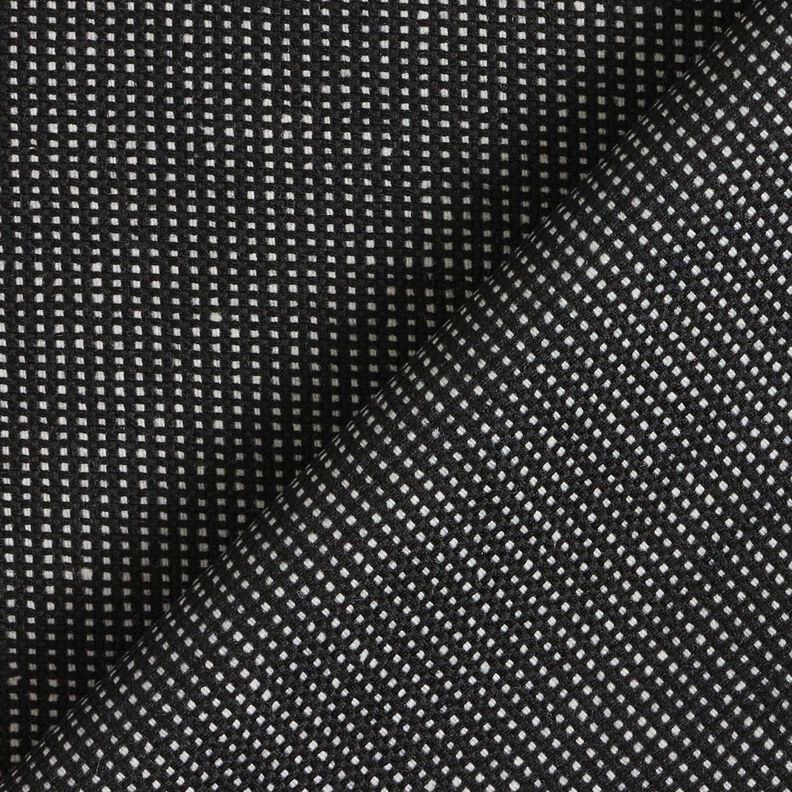 Woollen cloth mini check – black/white,  image number 3