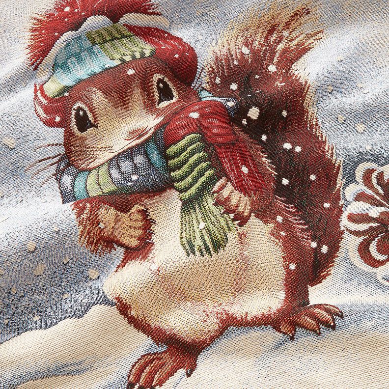 Decorative Panel Tapestry Fabric cute squirrel – light beige/bronze,  image number 2