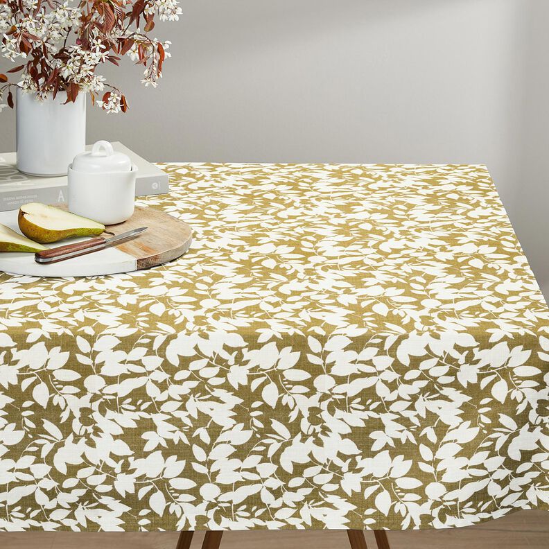 Decor Fabric Panama Leaf Shadows &ndash; cream/light olive,  image number 6
