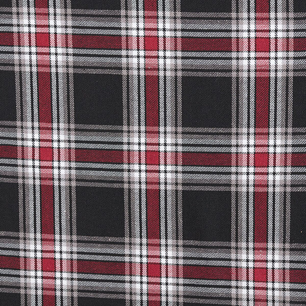 Tartan Cotton Flannel – black/dark red,  image number 1