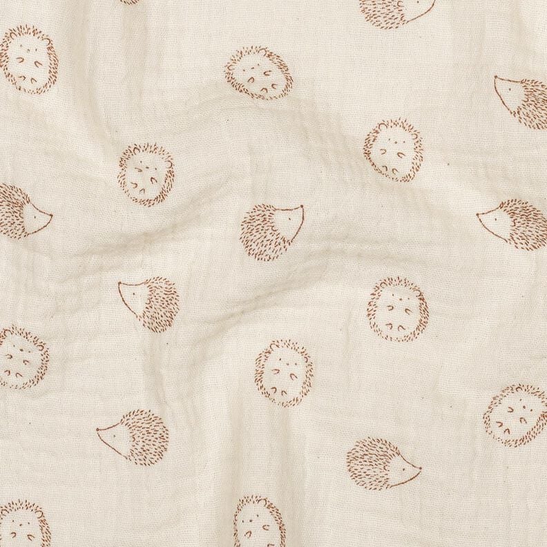 Double Gauze/Muslin Hedgehog | Poppy Fabrics – natural/light brown, image number 2