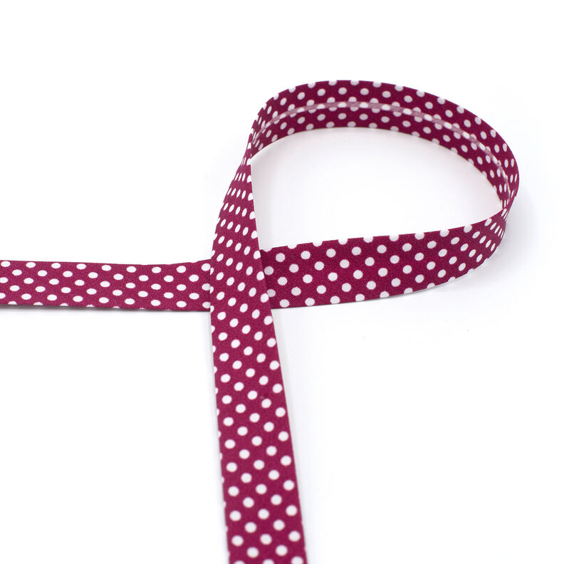 Bias binding Dots [18 mm] – burgundy,  image number 2