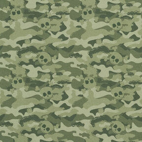Organic Cotton Poplin camouflage skulls – pistachio, 