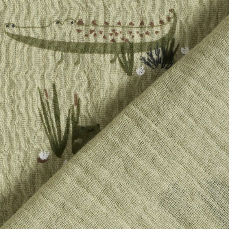 Double Gauze/Muslin crocodiles and frogs – reed,  image number 4