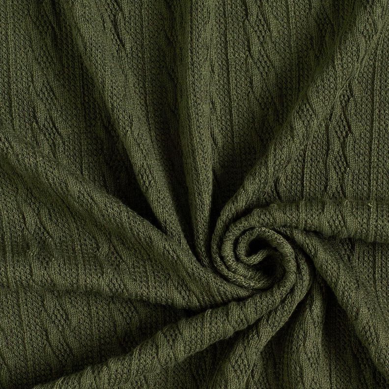 Knit Fabric Cable-knit print – dark pine, image number 3