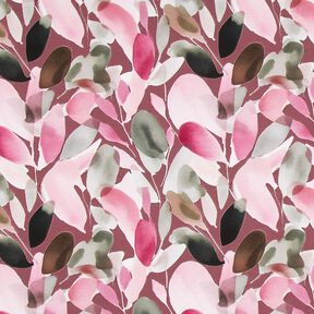 Cotton Jersey Watercolor flowers digital print – hollyhock/reed, 