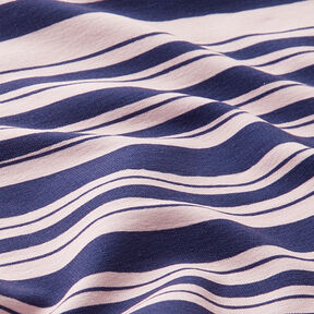 Irregular Stripes French Terry – indigo/rosé, 