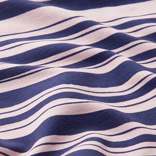 Irregular Stripes French Terry – indigo/rosé, 