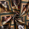 Decor Fabric Half Panama Cat portraits – dark green/gold,  thumbnail number 3