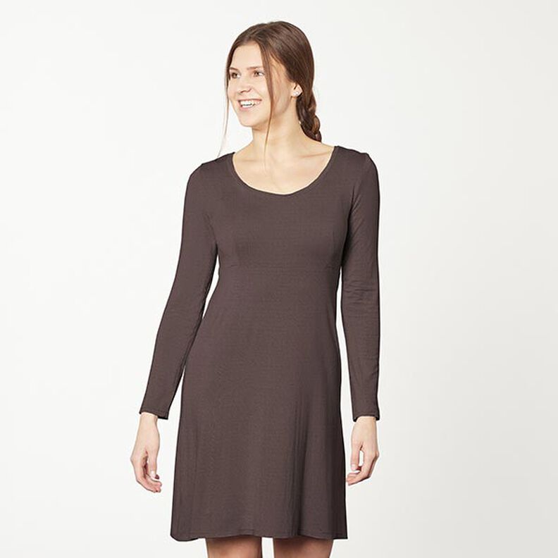 Medium Cotton Jersey Plain – black brown, image number 6
