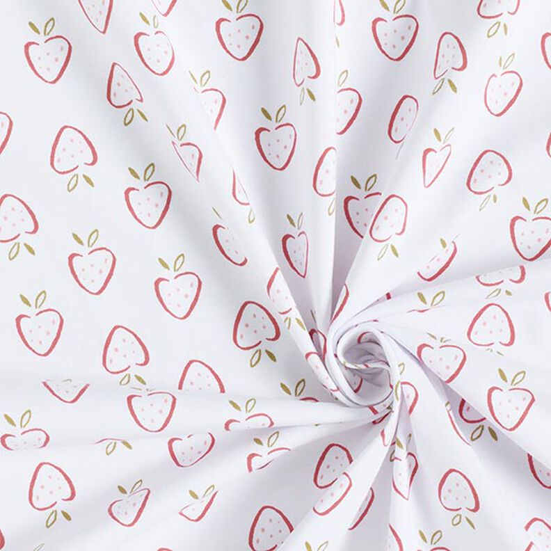 Cotton Jersey Stylised Strawberries – white/pink,  image number 3