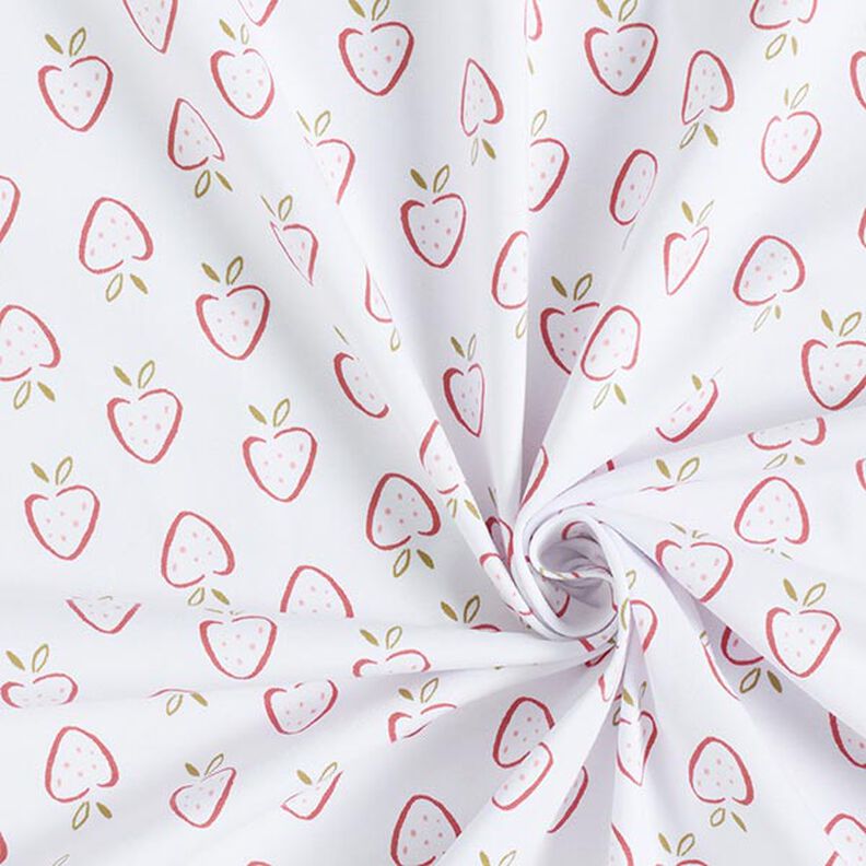 Cotton Jersey Stylised Strawberries – white/pink, image number 3