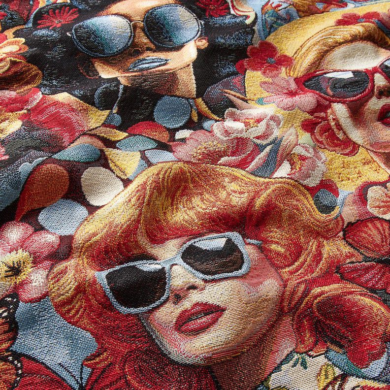 Decor Fabric Tapestry Fabric famous women – carmine/light beige, image number 2