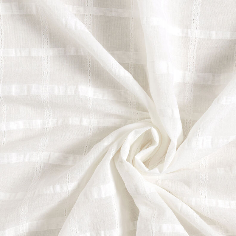 Woven checked voile – white,  image number 4
