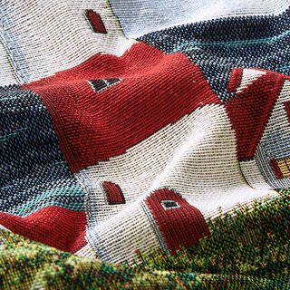 Decorative Panel Tapestry Fabric Lighthouse – light blue/red, 