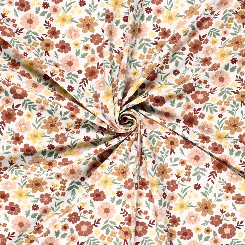 Cotton Jersey sea of flowers – ivory/light dusky pink,  image number 3