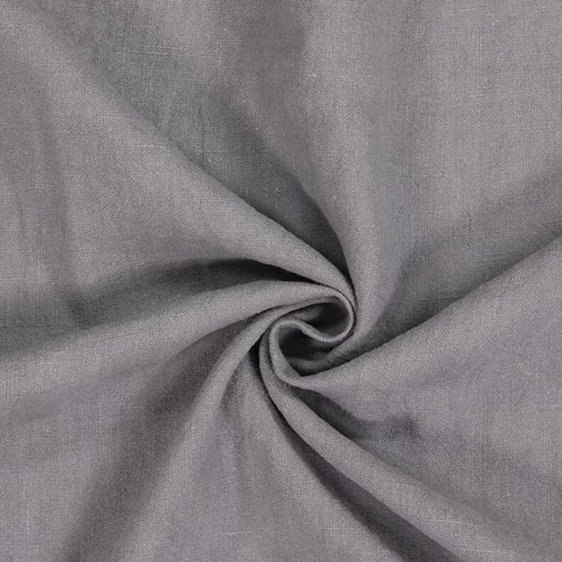 Linen fabric ramie mix stonewashed, heavy quality – grey,  image number 1