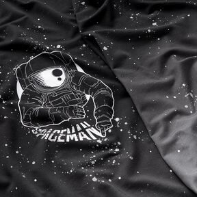 French terry Panel Spaceman | Glitzerpüppi – black/white, 