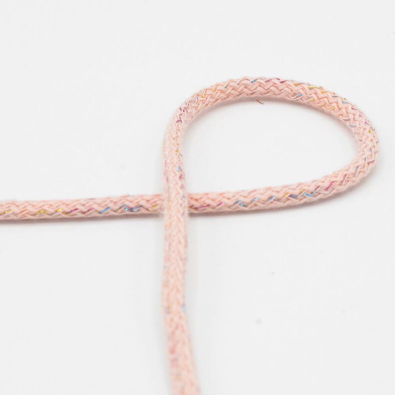 Cotton cord Lurex [Ø 5 mm] – light dusky pink,  image number 1