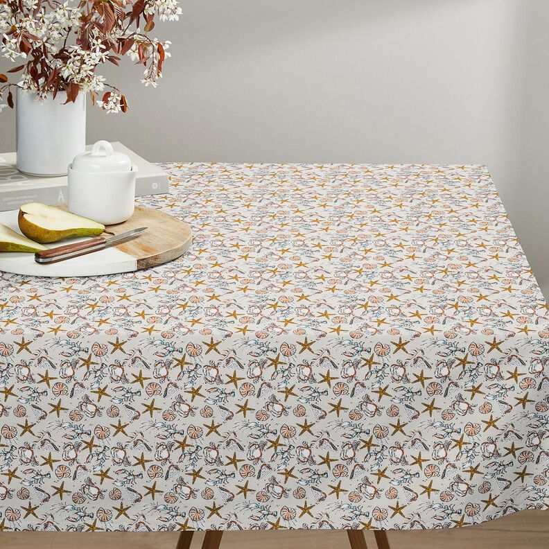 Cotton Cretonne seabed – light beige/curry yellow,  image number 6