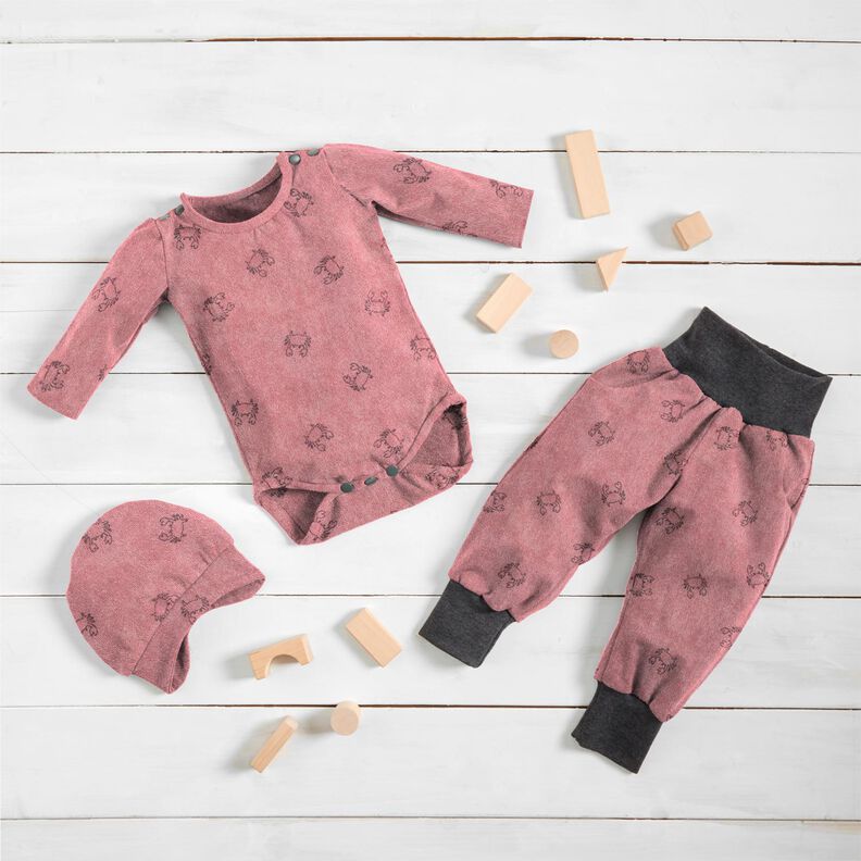 terry cloth jersey Crabs – dark dusky pink,  image number 6
