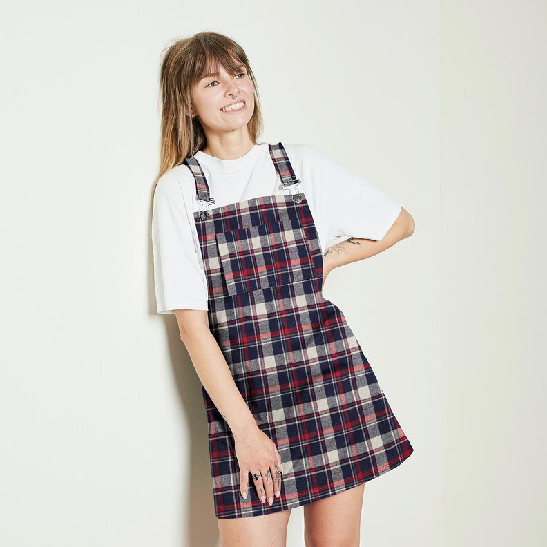 Cotton Flannel checked – blue-black/carmine, image number 5
