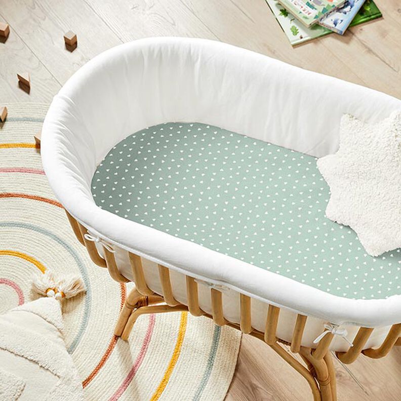 Scattered hearts organic cotton poplin – reed,  image number 8