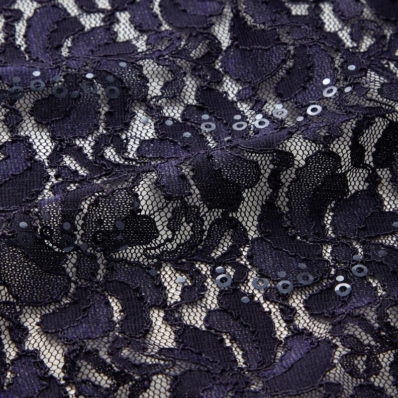 Lace Sequins Flowers – midnight blue,  image number 2