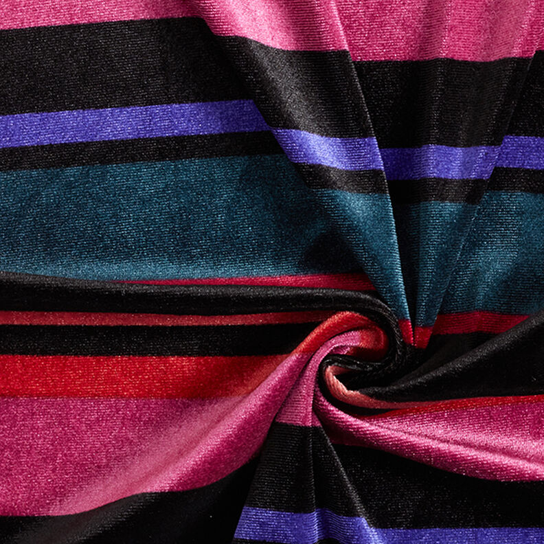 Block Stripes Stretch Velvet – black,  image number 3
