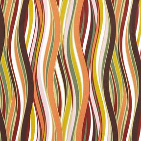 Cotton Cretonne wavy stripes &ndash; white/light orange, 