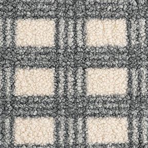 Knitted bouclé check – offwhite/grey, 