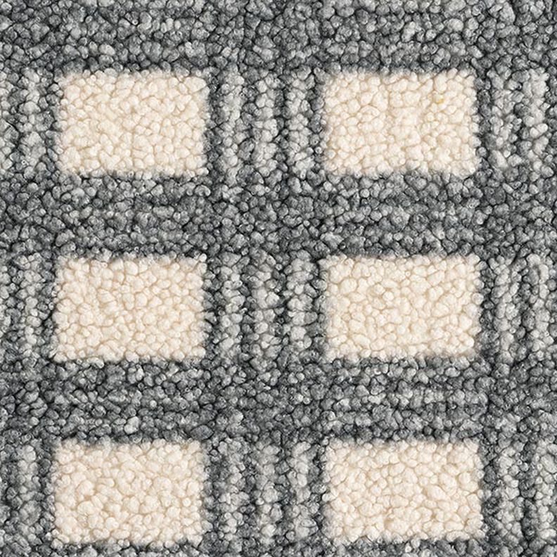 Knitted bouclé check – offwhite/grey,  image number 1
