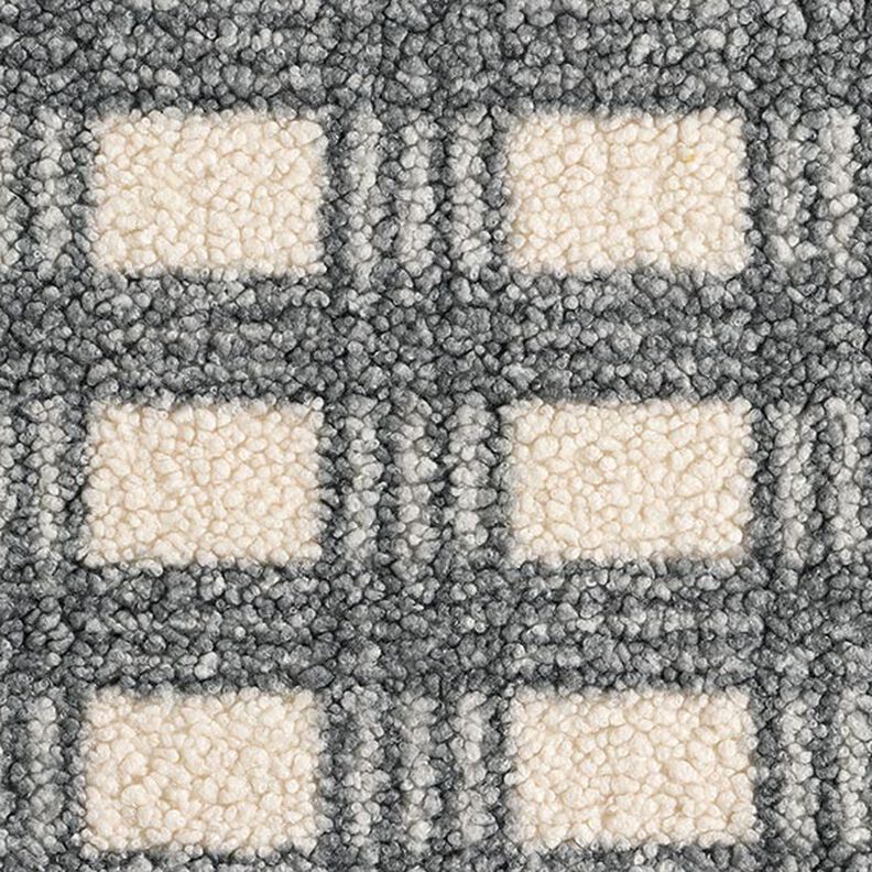Knitted bouclé check – offwhite/grey,  image number 1