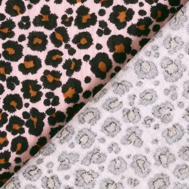 Double Gauze/Muslin Leopard Print – rosé/black,  image number 4