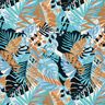 Satin Crepe Palms and Monstera – brilliant blue/blue-black,  thumbnail number 1