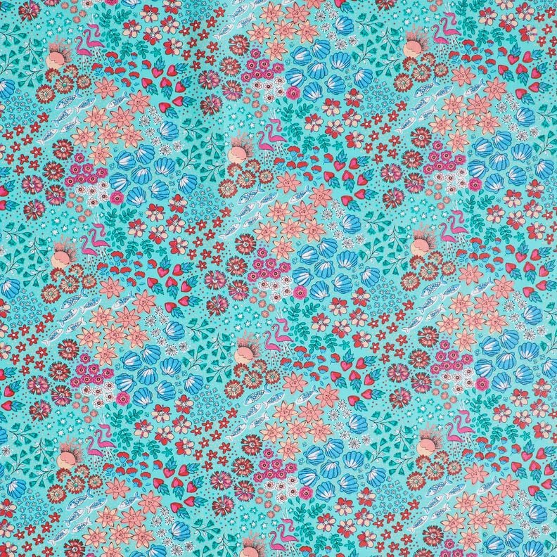 Coated Cotton maritime mix – aqua blue, image number 1